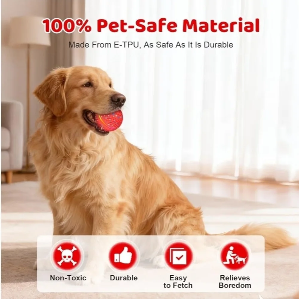 Interactive Dog Toys Ball - Smart Moving Bouncing Dog Ball with Colorful Lights